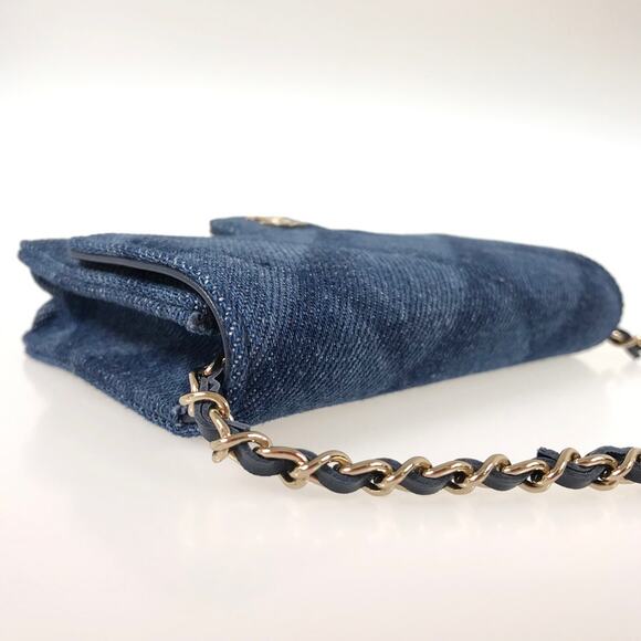 Authentic CHANEL CC Denim Mini Flap Quilted Bag Chain Purse - Picture 4 of 16